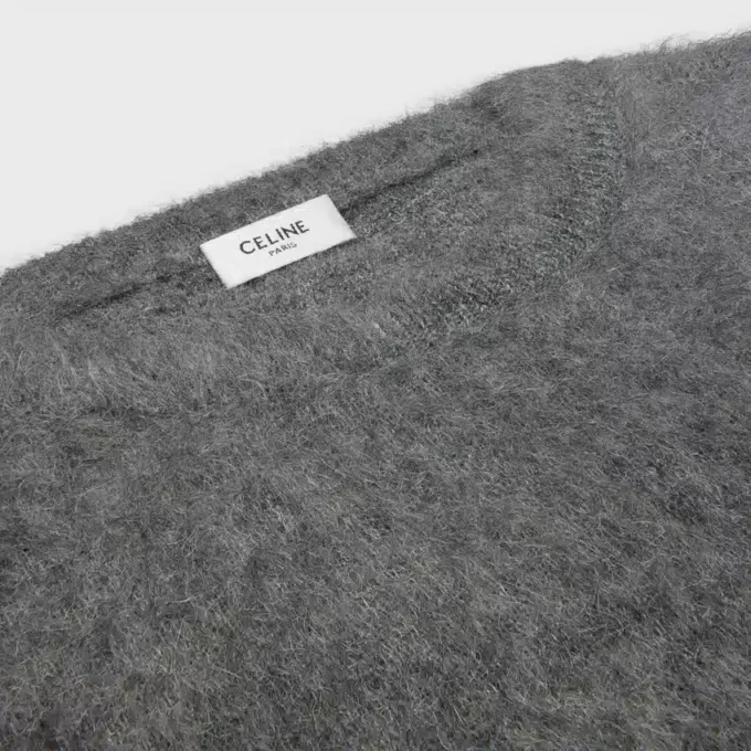 Fırçalanmış Mohair Crew Neck Kazak Fırçalanmış Mohair Crew Neck Kazak