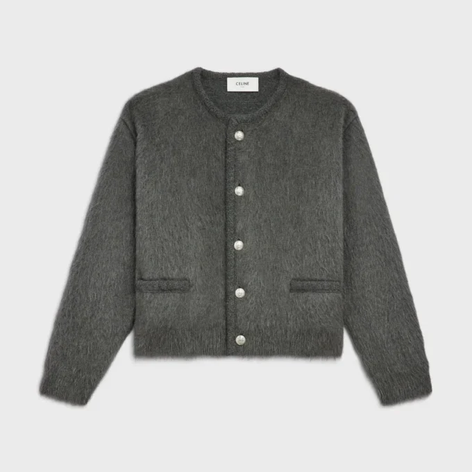 Fırçalanmış Mohair Hırka Fırçalanmış Mohair Hırka