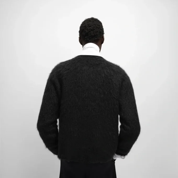 Fırçalanmış Mohair Hırka Fırçalanmış Mohair Hırka