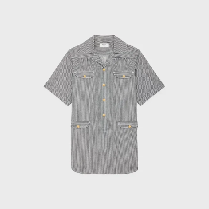 Hickory Çizgili Pamuklu Tunik Mini Elbise