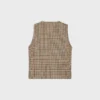 Houndstooth Yünlü Çift Düğmeli Yelek