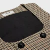 Houndstooth Yünlü Çift Düğmeli Yelek