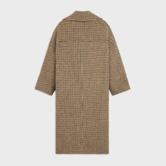 Houndstooth Yünlü Palto