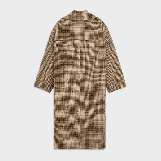 Houndstooth Yünlü Palto Houndstooth Yünlü Palto