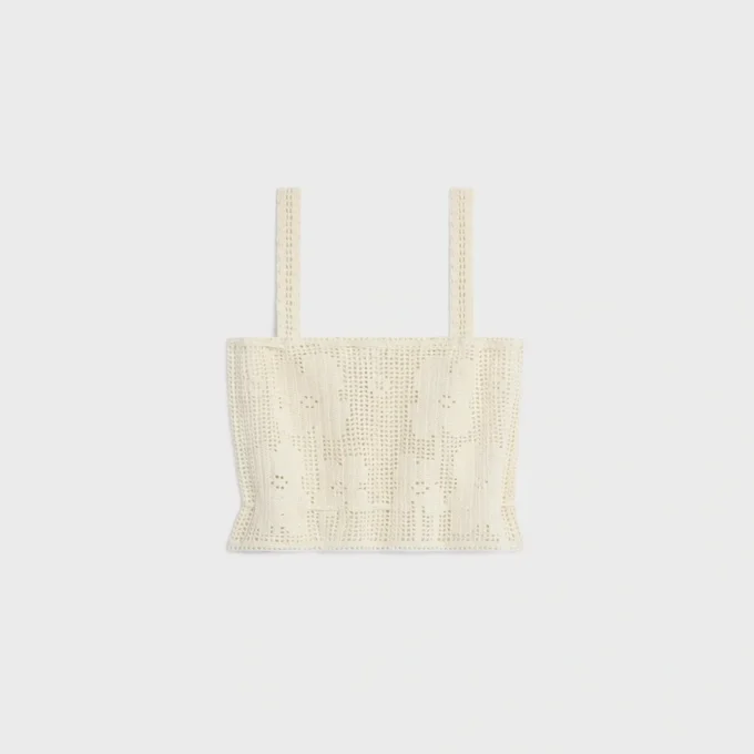 Çiçek Desenli Tığ İşi Pamuklu Crop Top Çiçek Desenli Tığ İşi Pamuklu Crop Top