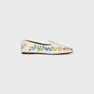Çiçek İşlemeli Kadife Aura Loafer
