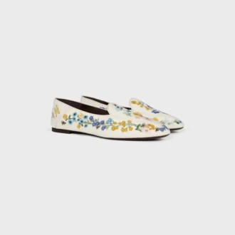Çiçek İşlemeli Kadife Aura Loafer