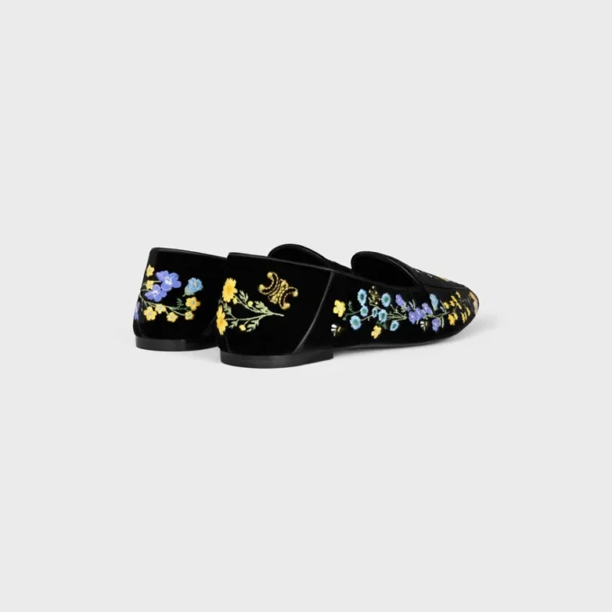Çiçek İşlemeli Kadife Aura Loafer Çiçek İşlemeli Kadife Aura Loafer