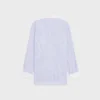 Çizgili Chambray Pamuklu Oversized Gömlek Çizgili Chambray Pamuklu Oversized Gömlek