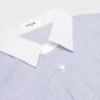 Çizgili Chambray Pamuklu Oversized Gömlek Çizgili Chambray Pamuklu Oversized Gömlek