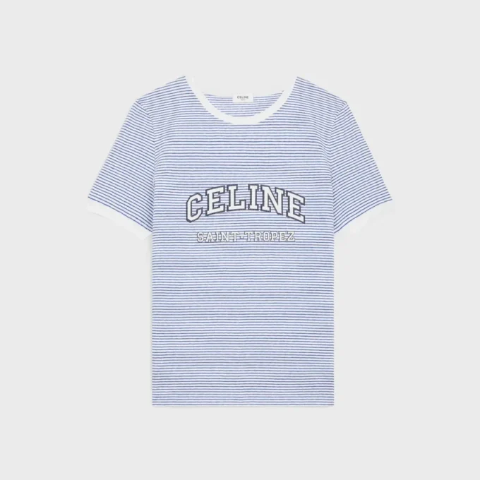 Çizgili Jersey CELINE 70’S Tişört