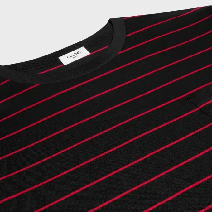 Çizgili Jersey Triomphe Normal Kesim Tişört Çizgili Jersey Triomphe Normal Kesim Tişört