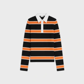 Çizgili Pamuklu Jersey Polo Gömlek