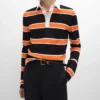 Çizgili Pamuklu Jersey Polo Gömlek