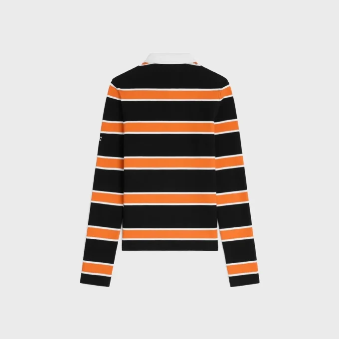 Çizgili Pamuklu Jersey Polo Gömlek