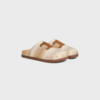Çizgili Pamuklu Kumaştan CELINE Pitea Clog