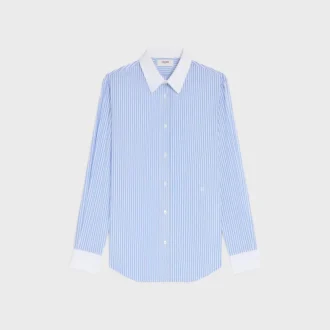 Çizgili Pamuklu Poplin Classic Gömlek