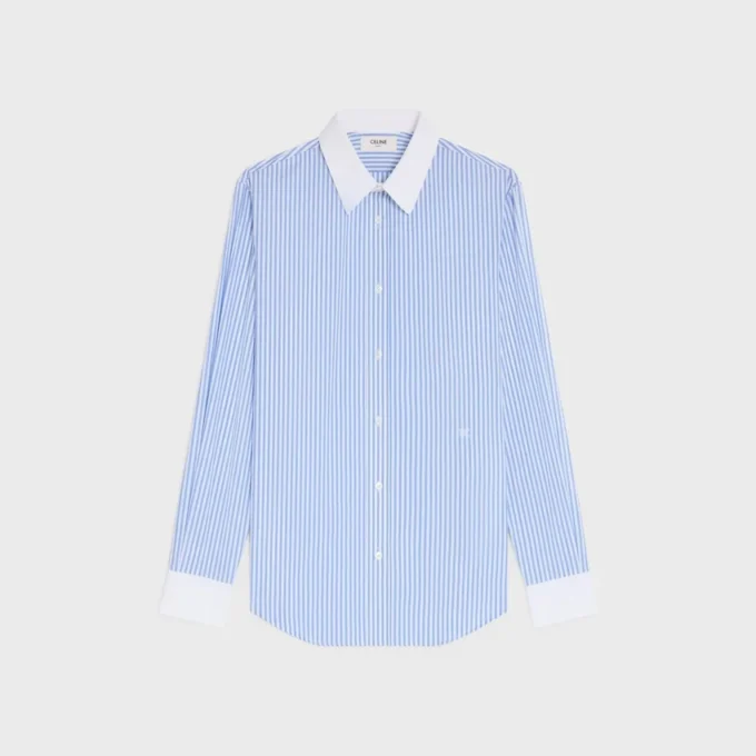 Çizgili Pamuklu Poplin Classic Gömlek Çizgili Pamuklu Poplin Classic Gömlek