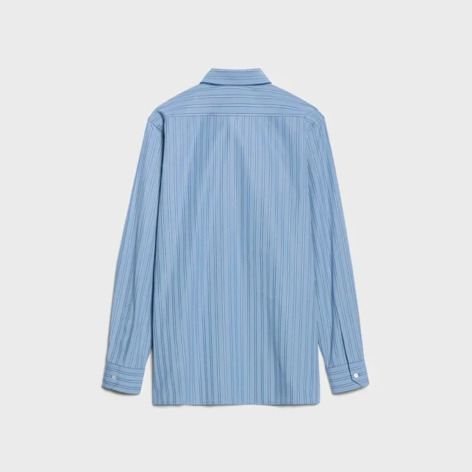 Çizgili Pamuklu Poplin Classic Gömlek Çizgili Pamuklu Poplin Classic Gömlek