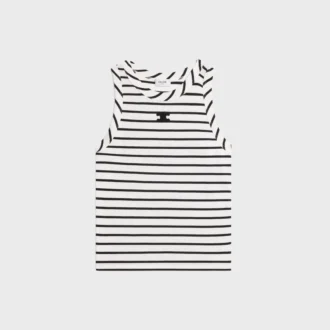 Çizgili İpek Jersey Triomphe Tank Top