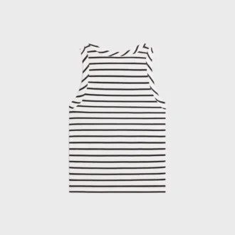 Çizgili İpek Jersey Triomphe Tank Top