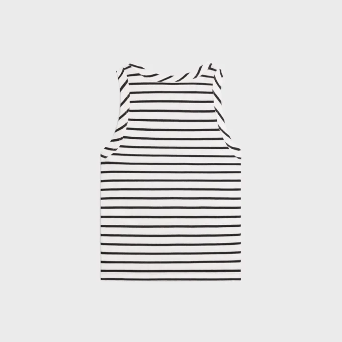 Çizgili İpek Jersey Triomphe Tank Top Çizgili İpek Jersey Triomphe Tank Top