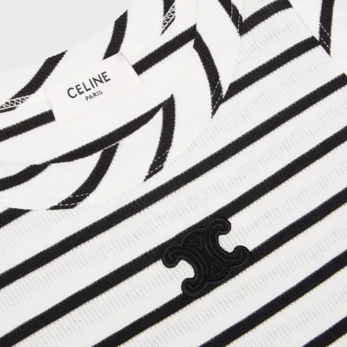 Çizgili İpek Jersey Triomphe Tank Top Çizgili İpek Jersey Triomphe Tank Top