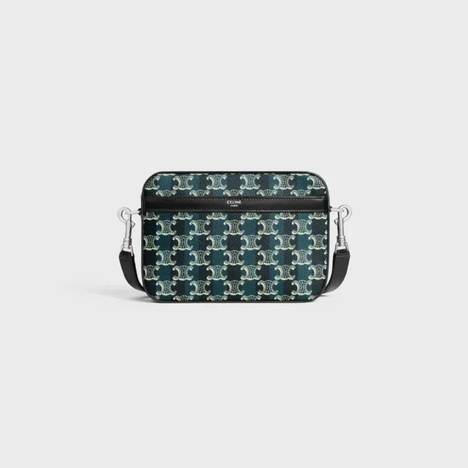 Çizgili Triomphe Canvas ve Dana Derisinden Küçük Messenger Çanta Çizgili Triomphe Canvas ve Dana Derisinden Küçük Messenger Çanta