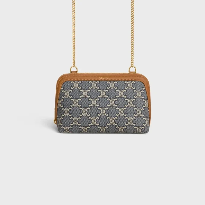 Jacquard Triomphe Desenli Zincirli Clutch Jacquard Triomphe Desenli Zincirli Clutch