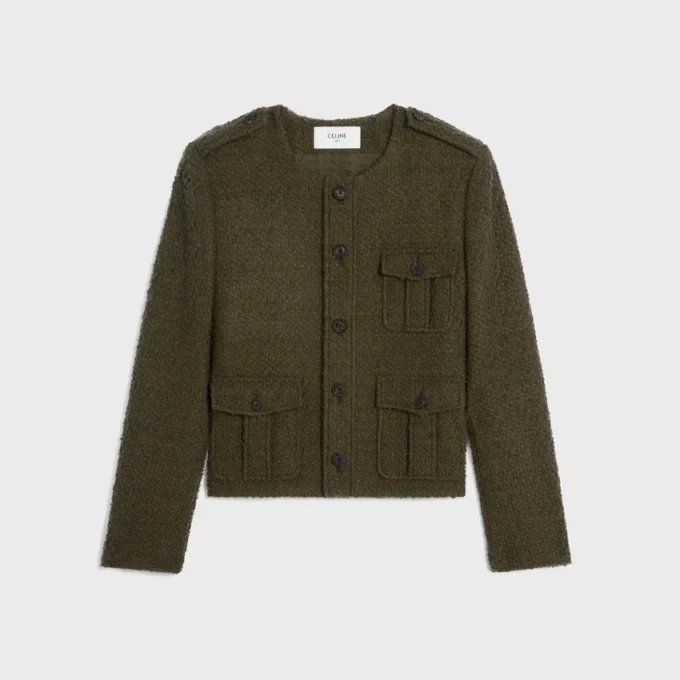 Kaşmir Bouclette Natte Chasseur Ceket Kaşmir Bouclette Natte Chasseur Ceket