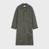 Kareli Yün Tweed Mac Ceket