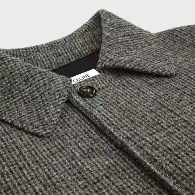 Kareli Yün Tweed Mac Ceket