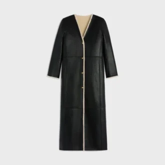 Kuzu Derisi Shearling Uzun Palto