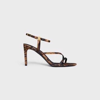 Leopar Desenli Gros Grain Kumaştan CELINE Ava Sandalet