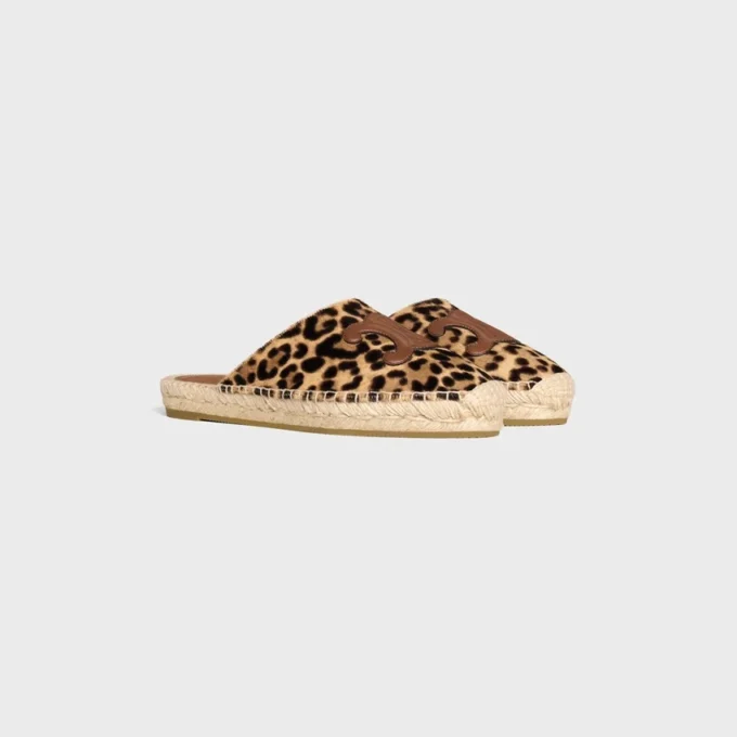 Leopar Desenli Tüylü Dana Derisi CELINE Mule Espadril Leopar Desenli Tüylü Dana Derisi CELINE Mule Espadril