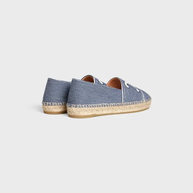 Les Espadrilles CELINE, Çizgili Kumaş ve Triomphe Les Espadrilles CELINE, Çizgili Kumaş ve Triomphe