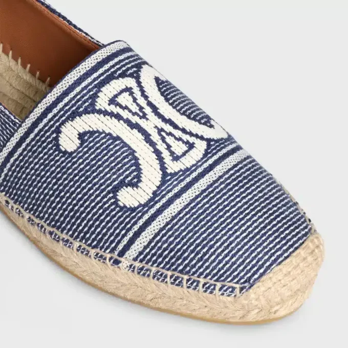 Les Espadrilles CELINE, Çizgili Kumaş ve Triomphe Les Espadrilles CELINE, Çizgili Kumaş ve Triomphe