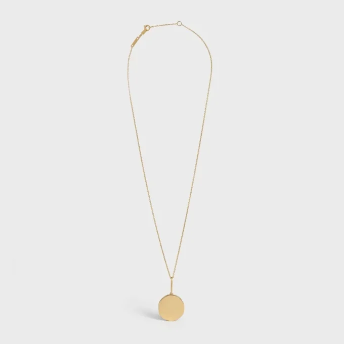 Medaille CELINE Küçük Sarı Altın ve Pırlanta Kolye Medaille CELINE Küçük Sarı Altın ve Pırlanta Kolye