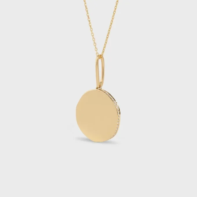 Medaille CELINE Küçük Sarı Altın ve Pırlanta Kolye Medaille CELINE Küçük Sarı Altın ve Pırlanta Kolye