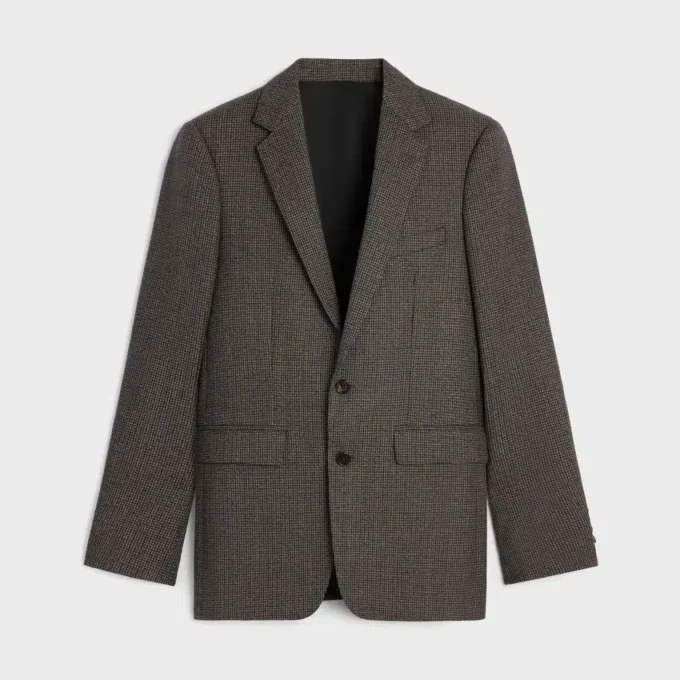 Mikro Houndstooth Yünlü Classic Ceket Mikro Houndstooth Yünlü Classic Ceket