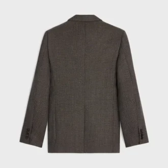 Mikro Houndstooth Yünlü Classic Ceket
