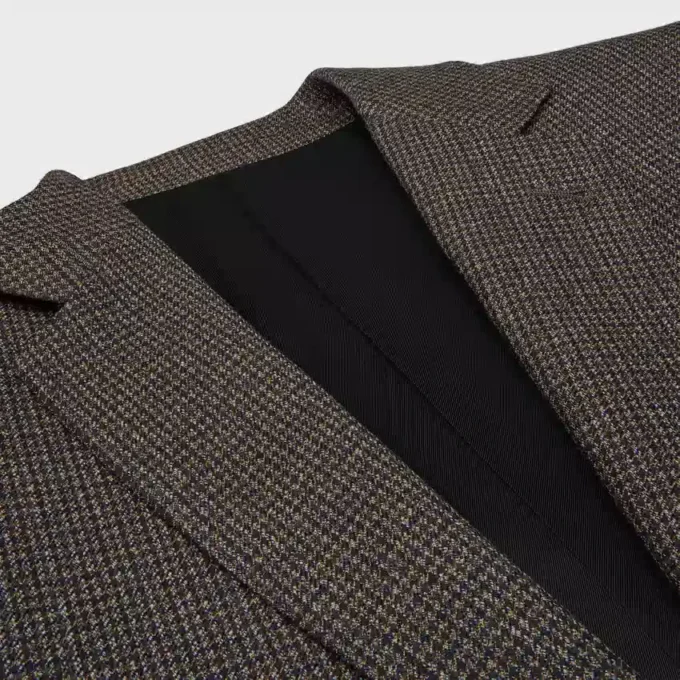 Mikro Houndstooth Yünlü Classic Ceket Mikro Houndstooth Yünlü Classic Ceket