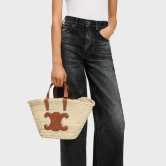 Palmiye Yaprakları ve Dana Derisi Teen CELINE Classic Panier