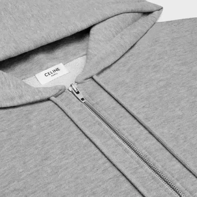 Kaşmir Pamuklu Fermuarlı Kapüşonlu Sweatshirt Kaşmir Pamuklu Fermuarlı Kapüşonlu Sweatshirt