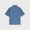 Pamuklu Denim Kısa Kollu Gömlek Pamuklu Denim Kısa Kollu Gömlek