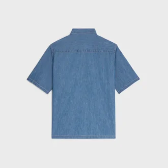 Pamuklu Denim Kısa Kollu Gömlek