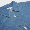 Pamuklu Denim Kısa Kollu Gömlek Pamuklu Denim Kısa Kollu Gömlek