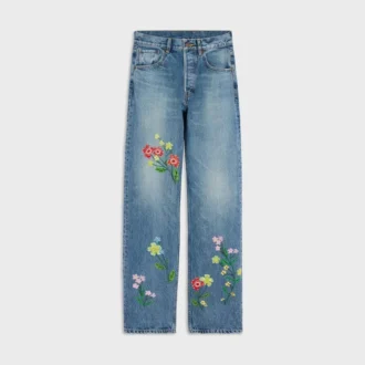 Pamuklu Denim Nakışlı Boyfriend Jeans 001