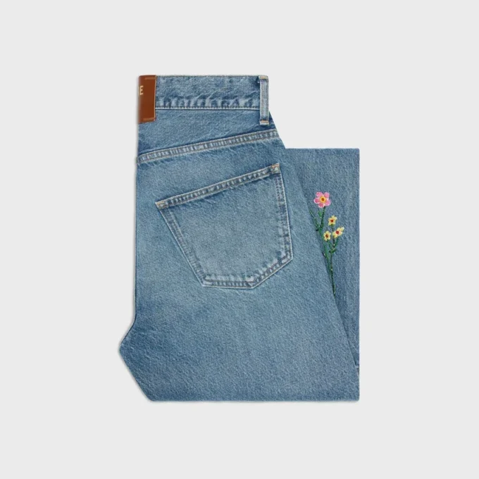 Pamuklu Denim Nakışlı Boyfriend Jeans 001 Pamuklu Denim Nakışlı Boyfriend Jeans 001