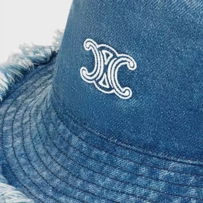 Pamuklu Denim Triomphe Kova Şapka Pamuklu Denim Triomphe Kova Şapka